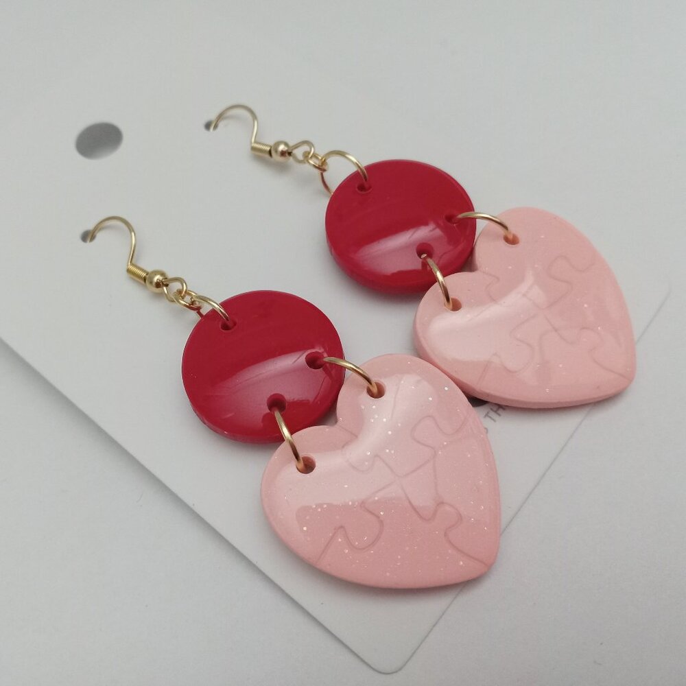 Autism Awareness Puzzle Earrings | Handmade | Polymer clay
